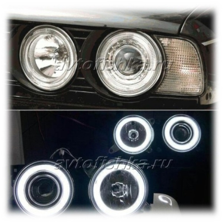 BMW 7 E32 фары передние линзовые, с двумя светящимися ободками, комплект 2 шт.