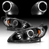 Honda Civic, Ferio (2003-2005) передние фары линзованные черные с ангельскими глазками