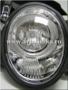 Mercedes CLK W208 (98-02) фары передние линзованные хромированные, со светящимися ободками, комплект 2 шт.