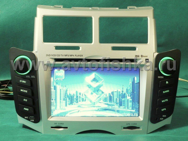 Toyota Yaris P2 (05-) головное устройство с 7" HD экраном, GPS навигацией