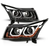 Chevrolet Cruze (2011-2016) фары черные в стиле VW с DRL и светодиодным повторителем
