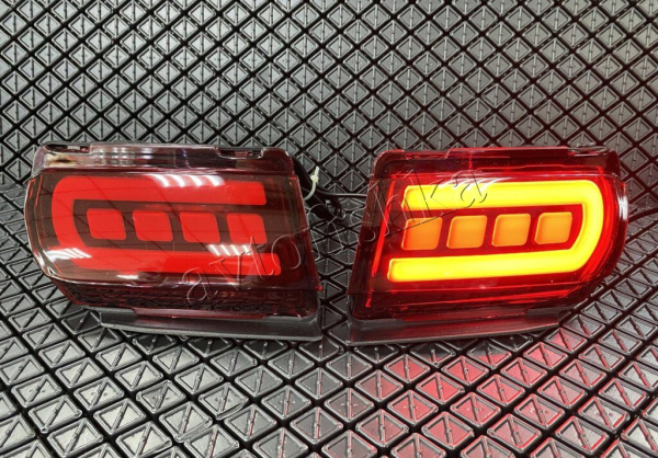 Toyota Prado 150 (10-) неоновые красные фонари в задний бампер, комплект 2 шт.
