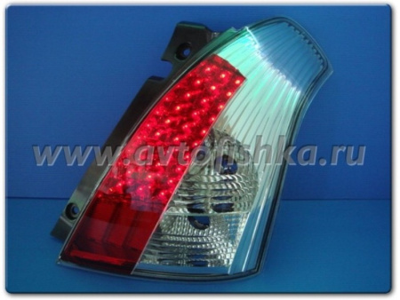 Suzuki Swift (04-) фонари задние светодиодные красно-хромированные, комплект 2 шт.