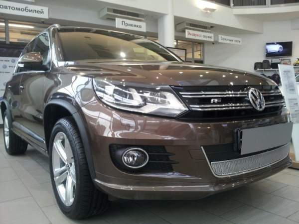Volkswagen Tiguan (11–16) Защита радиатора Premium, хром