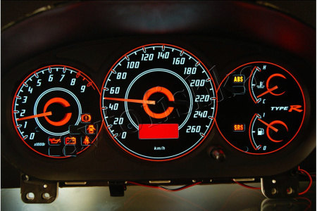 Honda Civic (01-05) светодиодные шкалы (циферблаты) на панель приборов - дизайн 1