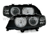 BMW X5 (98-03) фары передние линзовые черные, со светящимися ободками, с моторами электрокорректора, комплект 2 шт.