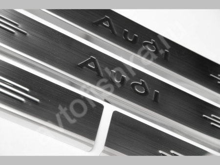 Audi A4 (2004 - 2008) накладки на пороги из нержавеющей стали, комплект 4 шт.