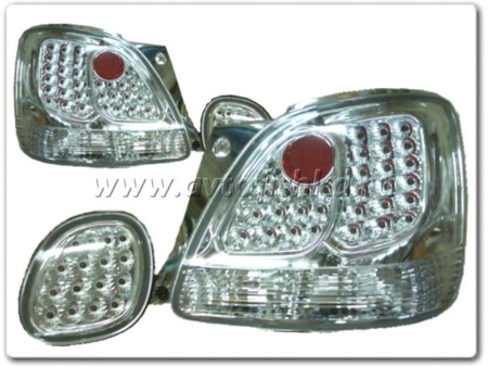 Lexus GS300, GS430 (97-04) фонари задние хромированные, дизайн под светодиоды, комплект лев.+прав.