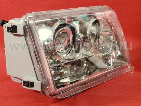 Mercedes W124 (84-93) фары передние линзовые хромированные, прозрачные, комплект 2 шт.