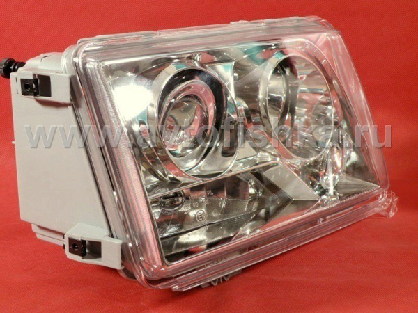 Mercedes W124 (84-93) фары передние линзовые хромированные, прозрачные, комплект 2 шт.
