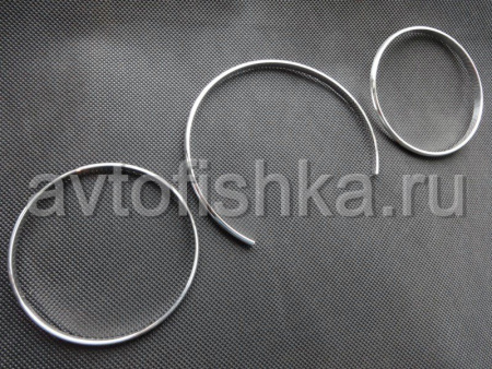 Mercedes W210 E class (95-02), W202 декоративные кольца шкал комбинации приборов, полированный алюминий.