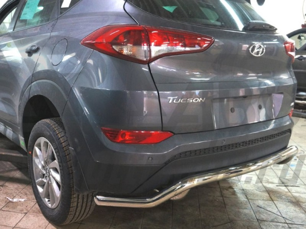 Hyundai Tucson (16–) Защита заднего бампера одинарная волна d 60 мм, нерж. (кроме High-tech)