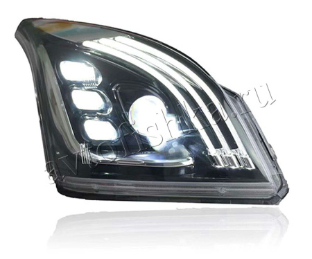 Toyota Land Cruiser Prado 120 (02-09) фары передние черные | светодиодные | бегущими поворотниками
