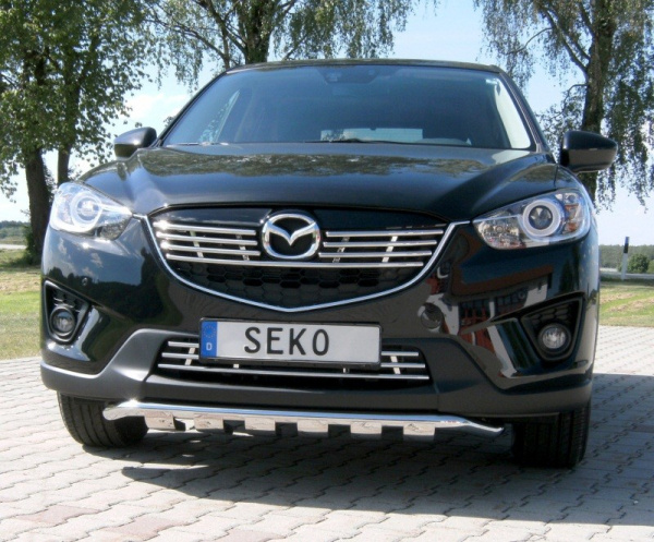 Mazda CX-5 (12–) Решетка в передний бампер 16мм, нерж.полиров