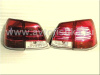 Toyota Land Cruiser 200 (08-) фонари задние красно-хромированные, дизайн Lexus LX570, комплект лев.+прав.