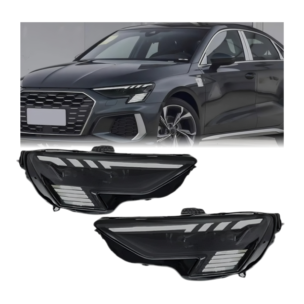 Передние светодиодные фары с ДХО для Audi A3 8Y (2021–2024) — общий вид