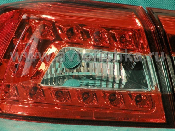 Mitsubishi Lancer 10 (07-) задние фонари светодиодные красно-хромированные, комплект 2 шт.