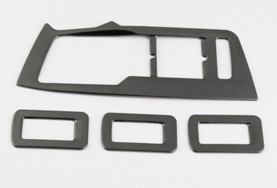 Volkswagen Tiguan (17–) Окантовка панели стеклоподъемников, 4 части, нерж. сталь, Black