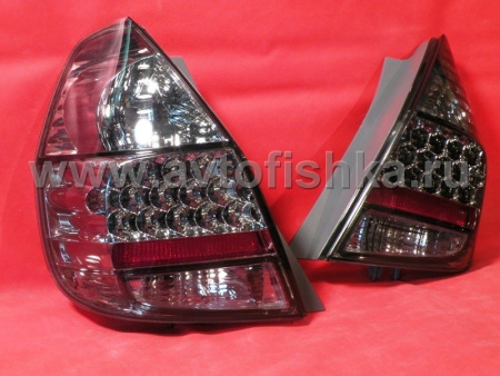 Honda Fit, Jazz (01-06) фонари задние светодиодные тонированные, комплект 2 шт.