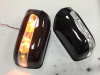 Mercedes-Benz W210, W140, W202 (-99) черные корпуса боковых зеркал, со светодиодным поворотником, дизайн W220, комплект 2 шт.