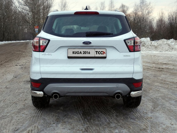 Ford Kuga (17–) Защита задняя (уголки овальные) 75х42 мм