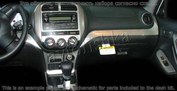 Декоративные накладки салона Toyota RAV-4 2003-2005 полный набор