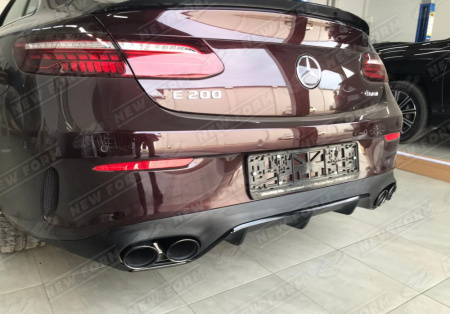 Mercedes-Benz E-Klasse C238 2016 - 2020 Диффузор с насадками 5.3 AMG черный Mercedes E-class Coupe C238.