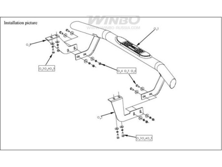 Mitsubishi ASX (10-) защита заднего бампера из нержавеющей стали