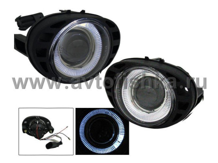 Dodge Caravan (99-04), Chrysler Concorde (98-04), Town & Country (98-00), LHS (99-01) фары противотуманные линзовые, со светящимися ободками, комплект 2 шт.