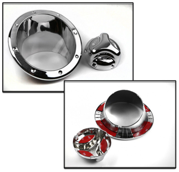 Hummer H3 (05-) накладка лючка топливного бака с окантовкой, комплект 2 шт.