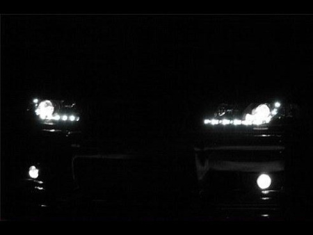 Ford Focus 1 (01-04) Europe+USA передние фары линзовые черные, со светодиодной подсветкой, комплект 2 шт.