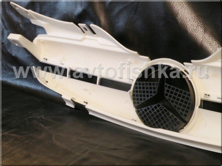 Mercedes SLK R170 (98-04) решетка радиатора 2 ламели, дизайн AMG, серебристая