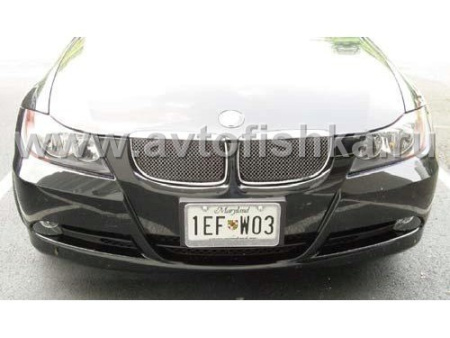 BMW 3 E90 05-08 решетка радиатора тонированный хром, сетка из полированной нержавеющей стали, вставки 2 шт.