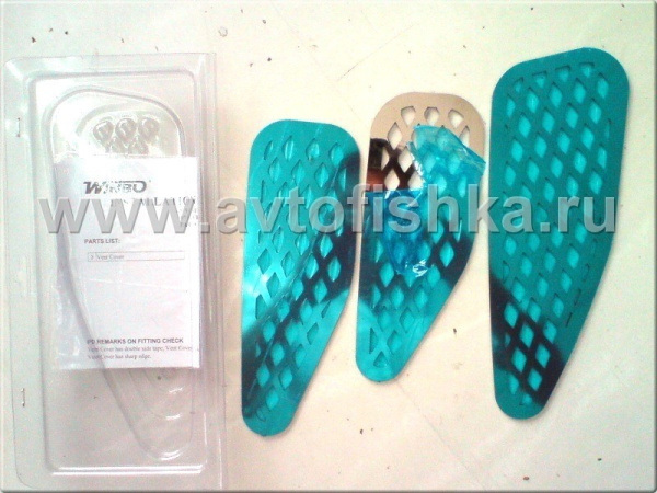 Toyota FJ Cruiser (07-) накладки на дефлекторы воздухозаборников под лобовым стеклом из нержавеющей стали, комплект 3 шт.