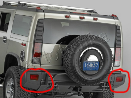 Hummer H2 (02-08) фонари в задний бампер габаритные светодиодные, комплект 2 шт.