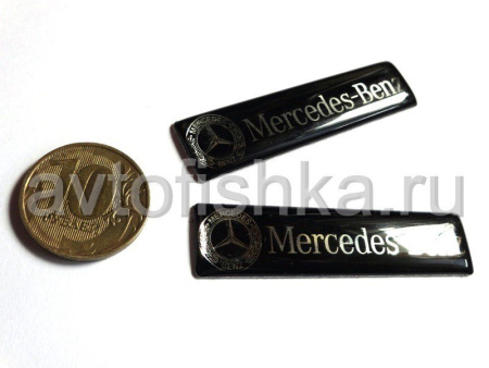 Наклейка Mercedes Benz с логотипом на панель салона, комплект 2 шт.