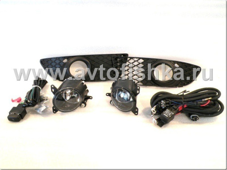 Mitsubishi Lancer 10 (2007-2012) противотуманные фары лев. + прав., провода, рамки, полный установочный комплект.