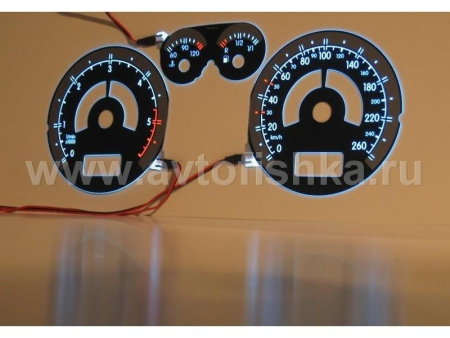 Audi A3 (96-02) (8L) светящиеся шкалы приборов - накладки на циферблаты панели приборов, дизайн № 1