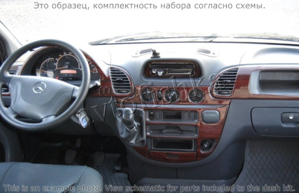 Mercedes-Benz Sprinter 2000-2006 декоративные накладки (отделка салона) под дерево, карбон, алюминий