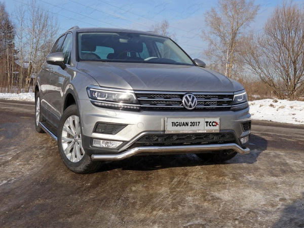 Volkswagen Tiguan (17–) Защита передняя нижняя 60,3 мм (Пакет Offroad)