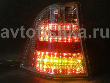 Mercedes ML W163 (98-05) фонари задние светодиодные хромированные, комплект 2 шт.