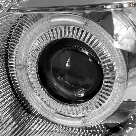 Lexus GS300, GS400, GS430, Toyota Aristo (97-05) фары передние линзовые хромированные со светящимися ободками и DRL подсветкой, комплект 2 шт.