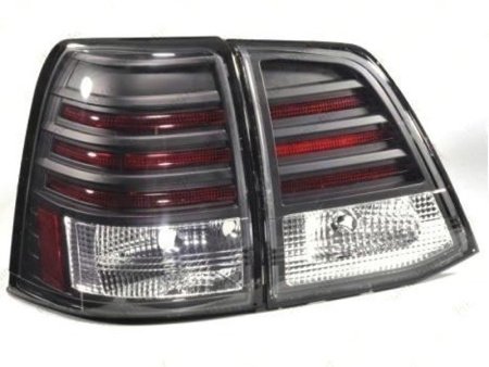 Toyota Land Cruiser 200 (2008-) задние черные фонари со светодиодами, в комплекте 4 шт.