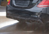 Mercedes-Benz C-Klasse W205 2014 - 2018 Диффузор заднего бампера 6.3 AMG черный с черными насадками