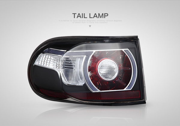 Toyota FJ Cruiser (07-15) фонари задние светодиодные, внутри черные, комплект 2 шт.