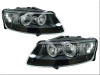 Audi A6 (05-08) 4F, C6 фары передние линзовые черные, со светящимися ободками, под корректор, комплект 2 шт.
