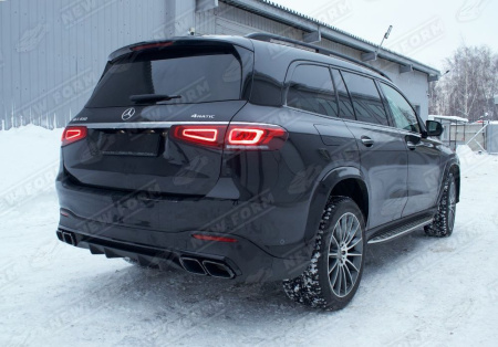 Mercedes-Benz GLS-Klasse X167 2019 - 2023 Диффузор заднего бампера с насадками на глушитель 6.3 AMG черный