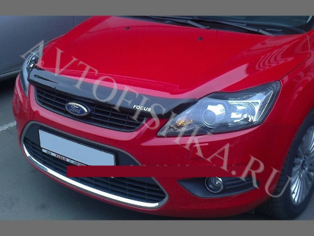 Дефлектор капота темный с надписью Ford Focus 2008-2011
