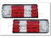 Mercedes S W126 (80-92) фонари задние прозрачные красно-белые, комплект 2 шт.