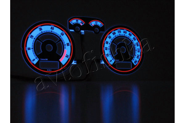 Volkswagen Passat B5 96-00 светодиодные шкалы (циферблаты) на панель приборов - дизайн 2
